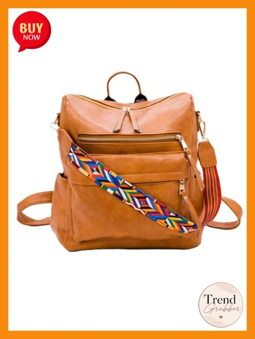 Convertible Vegan Leather Backpack Purse for Women, Removable Strap, Laptop